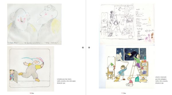 Paginas interiores bocetos color Marta Carrasco: el arte de ilustrar_ Grafito Ediciones